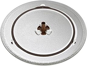 9.5 inch Microwave Glass Plate Small Glass Turntable Plate Replacement for Kenmore, Panasonic, GE, with Microwave Turntable Coupler and Microwave Plate Fiber Glass Microwave Turntable Plate