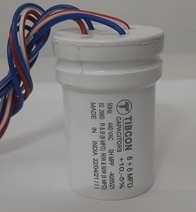 Washing Machine Dual Capacitor 8+6 MFD